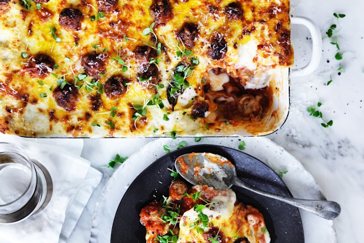 Meatball lasagne
