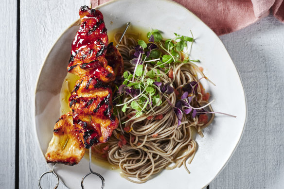 Chicken teriyaki can easily be made into barbecue skewers.