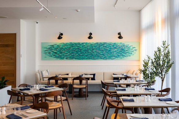 An artwork by Bridgit Thomas in the main dining room.