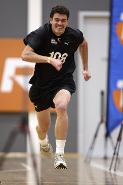 Armstrong puts in the hard yards at the AFL draft combine.