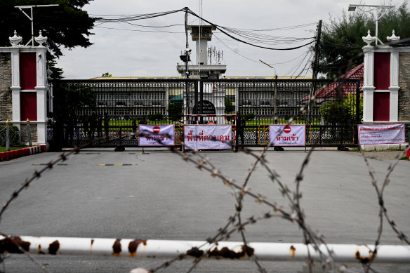 A general view outside Klong Prem Central Prison, where Thaksin Shinawatra was headed upon his return.