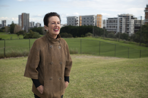 Sydney Lord Mayor Clover Moore next to the Moore Park Golf Course 