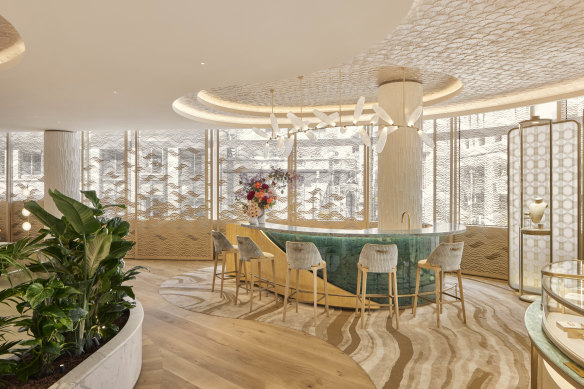 The Opal Bar inside Cartier’s glamorous flagship in Sydney’s George Street.