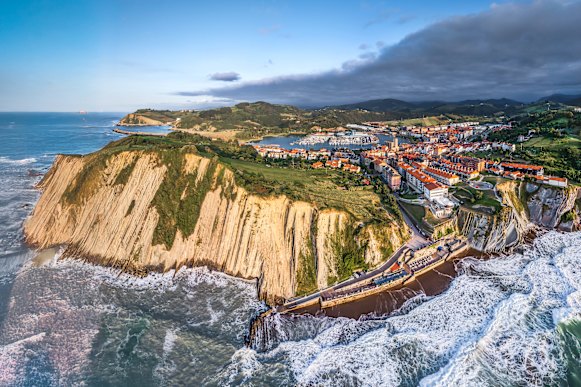 The Camino path takes walkers to pretty fishing ports such as Zumaia.