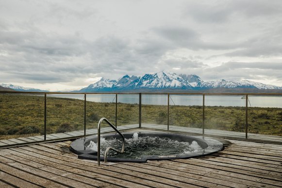 Jacuzzi views … Tierra Patagonia.