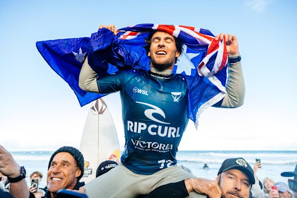 How sweet it is: Jack Robinson won on home shores on the same afternoon as fellow Australian Nichols.