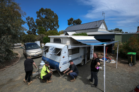 Bernie and Rose Williamson are now living in their caravan.