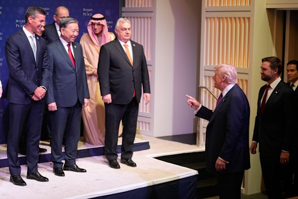 Os líderes reunidos no Conselho de Paz incluíram o secretário-geral do Partido Comunista do Vietname, To Lam, e o presidente húngaro, Viktor Orban.