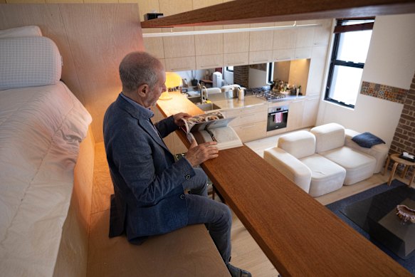 A mezzanine bedroom was one of the requirements in the brief Mitch Lippmann gave his father.