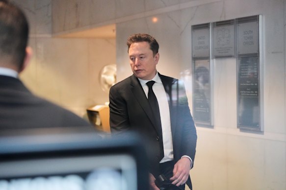 Elon Musk arrives at the US District Court last month.