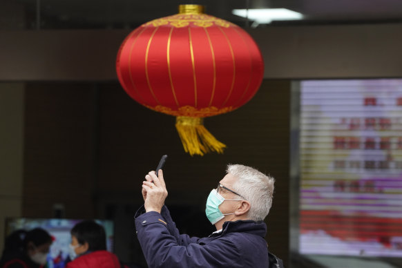 Dominic Dwyer of the World Health Organisation team during the investigation in Wuhan earlier this month.