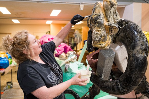 A fine mess: Williams in her Brisbane studio.