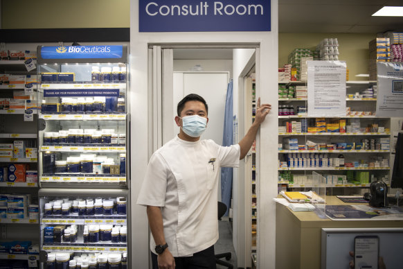 David Tran, a pharmacist at Blooms The Chemist in Padstow, will begin administering AstraZeneca COVID-19 vaccines in July.