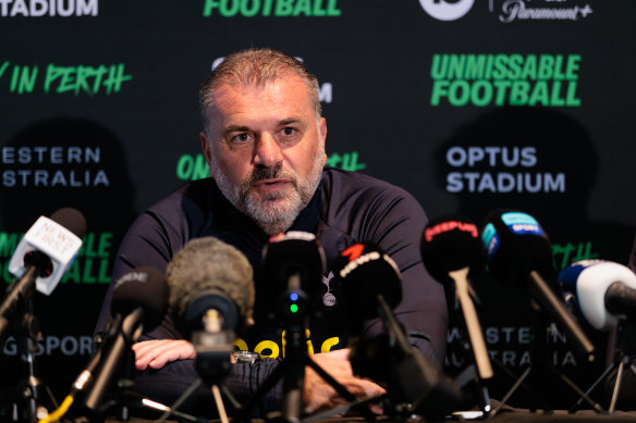 Ange Postecoglou in Perth on Monday.