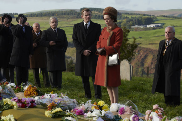 Struggling with her tears: Olivia Coleman's Queen Elizabeth II was slow to emotion after an accident in a Welsh village killed 116 children in season 3 of The Crown.