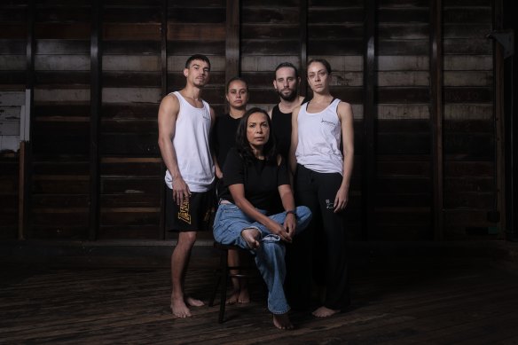 It’s time for a Voice to parliament: Artistic director of Bangarra Frances Rings with dancers Amberlilly Gordon, Rikki Mason, Courtney Radford and Bradley Smith. 