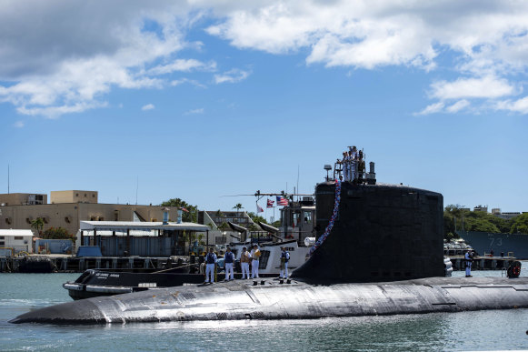 A US Virginia class nuclear-powered submarine will be sold to Australia under the agreement.