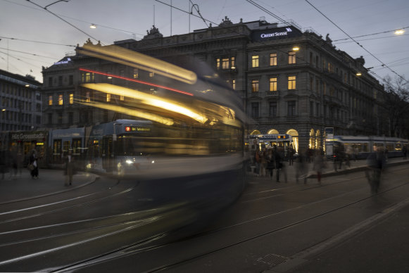 Swiss bank Credit Suisse headquarters in Zurich, Switzerland. 