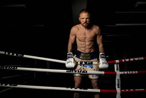 Veteran boxer Luke Jackson at Woolloomooloo PCYC ahead of his last fight of his career.