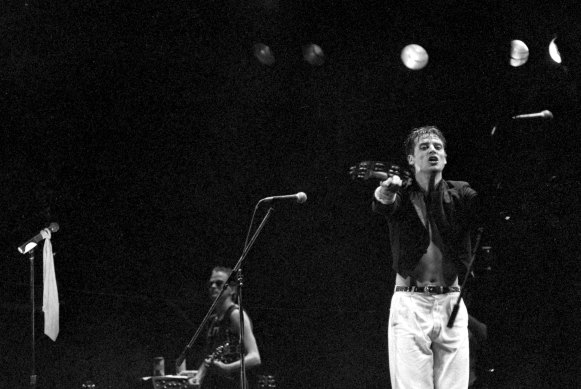 The Angels perform at the Narara Music Festival on January 30, 1983.