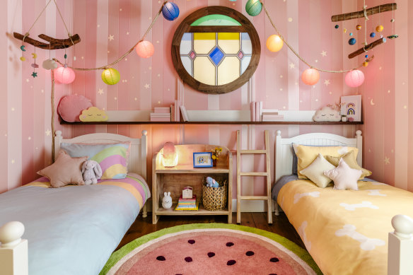 Kid can stay overnight in Bluey and Bingo’s colourful bedroom.