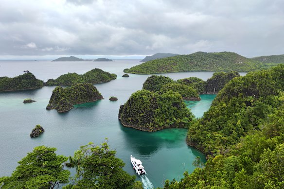 Piaynemo in Raja Ampat offers a stunning view of the area’s karst islands.
