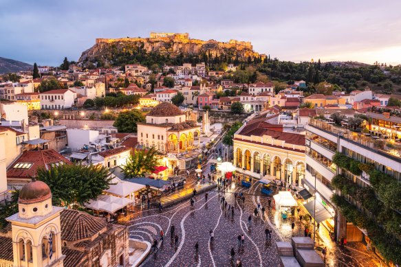 Athens’ Monastiraki Square and Parthenon attract fewer crowds in autumn.