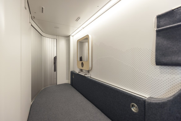 The “bread-bin” door of the pod.