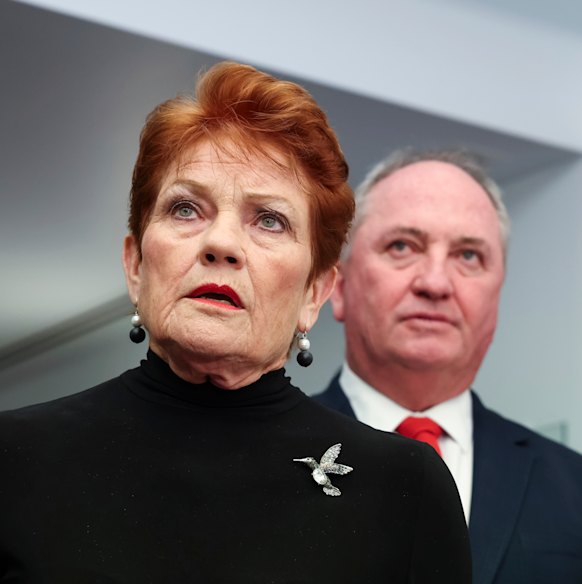 One Nation leader Pauline Hanson and Barnaby Joyce - listen carefully to what they say