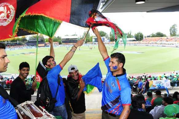 Afghanistan fans support their team at the 2015 World Cup in Australia