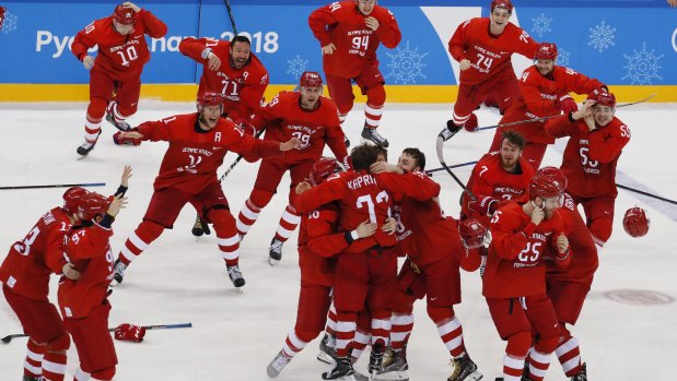 The victory marked the first time a team from Russia have won the gold medal in hockey since 1992.