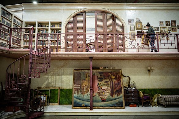 The set of  Il Trittico at the Opera House.