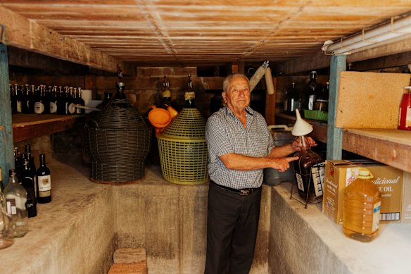 Nicoliello in his cellar.