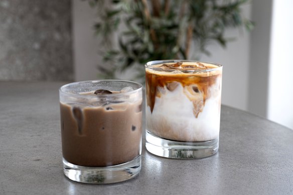 Iced coffees. 