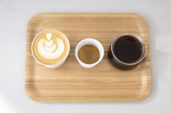 A coffee flight at Pillar.