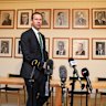 Nationals leader Matt Canavan arriving at a press conference after his election.