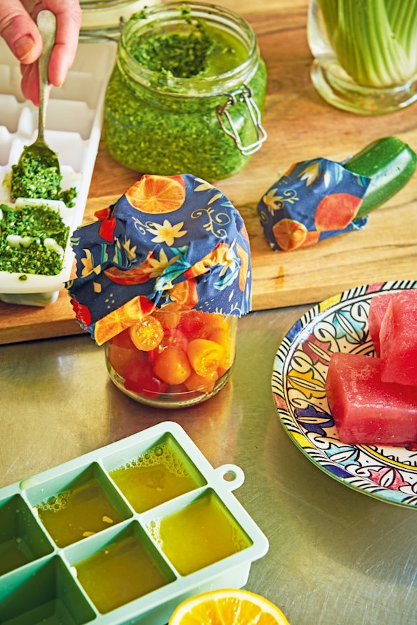 Freeze liquids and solids in ice-cube trays.