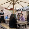 The cosy beer garden.