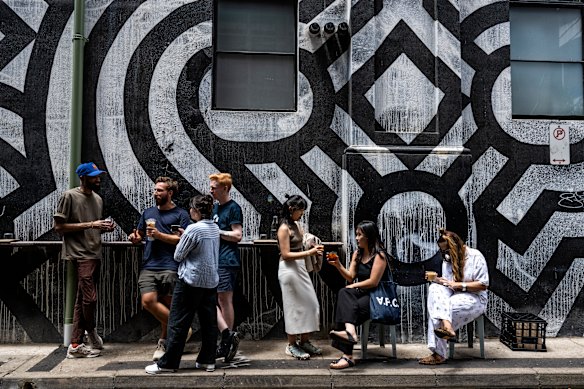 Outdoor seating at Single O, Surry Hills.