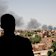 Smoke is seen in Khartoum, Sudan, on April 22, 2023.
