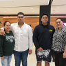 Renee Tuteru with her son Jobe Tuafale (left) and Maria Barrett with her son Daetyn Dean (right).