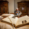 Former ALP president and Federal Minister Barry Jones peruses his collection at the State Library of Victoria.