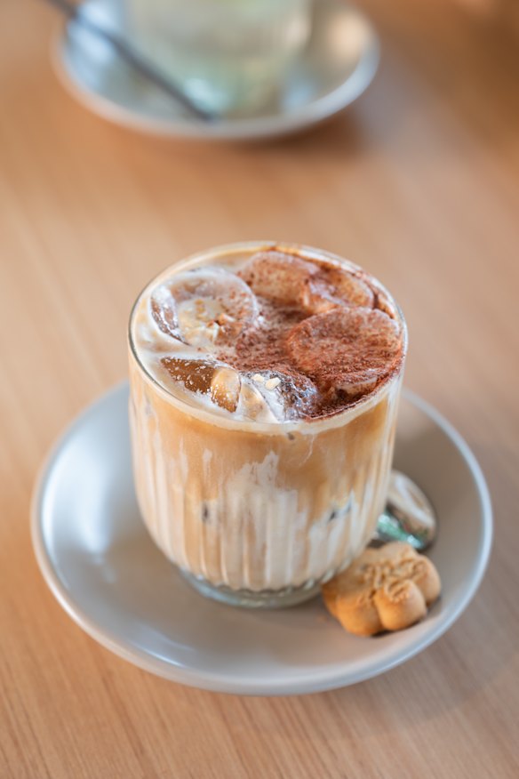 Peanut butter cream iced latte.