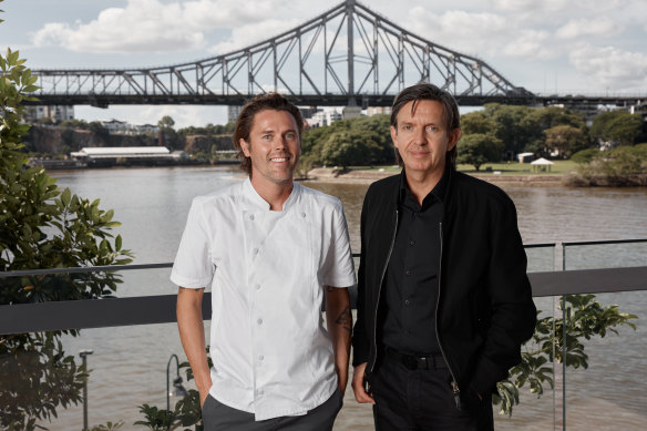 Supernormal Brisbane executive chef Jason Barratt (left) and owner Andrew McConnell.