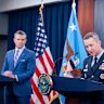 US Joint Chiefs of Staff Chairman General Dan Caine speaks at a news conference with Defense Secretary Pete Hegseth at the Pentagon on Thursday.