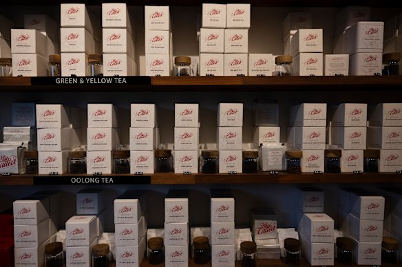 The loose-leaf tea range includes white, green, yellow, black, oolong, herbal and puer teas. 
