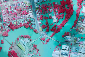Chad Ajamian’s been struck by how much he’s learned about the flooded areas through analysing the state’s infrared aerial imagery.