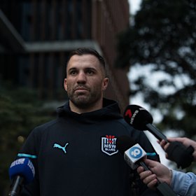 Facing the media pack: Tedesco  graduated with an ATAR of 81 in 2010 and his name is on the HSC honour roll after getting a top performance band in PDHPE.