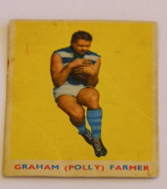 The 1963 Scanlens football card of Graham 'Polly' Farmer. 