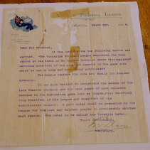 The 1924 Brownlow Medal letter.